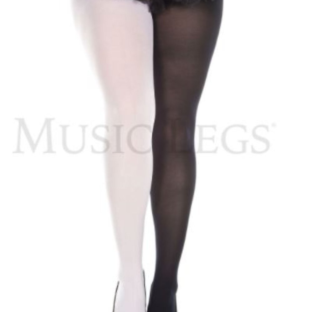 Queen Size Black / White Tights
